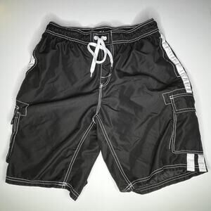 Kanu Black Men's Board Shorts Swim Trunks L